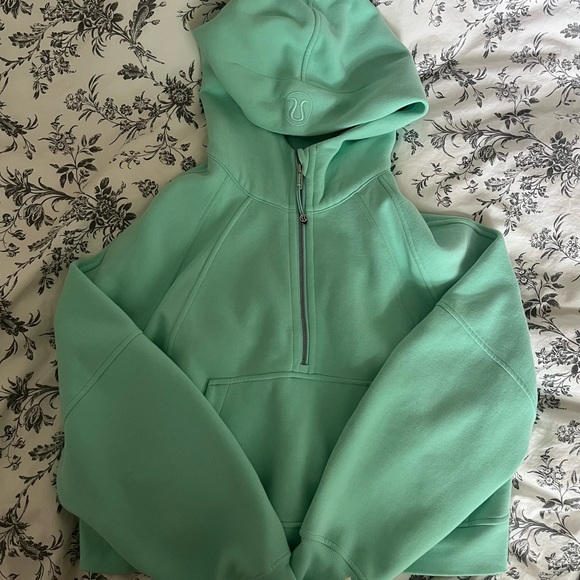 🖤SOLD🖤 Lululemon scuba oversized half zip 1/2 cropped hoodie in wild mint - Picture 4 of 8